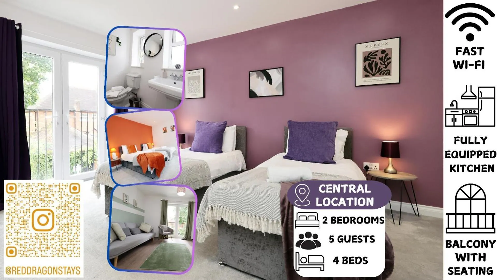 Holiday home Large 2 Bed Central Apartment With Balcony And Private Parking Cardiff